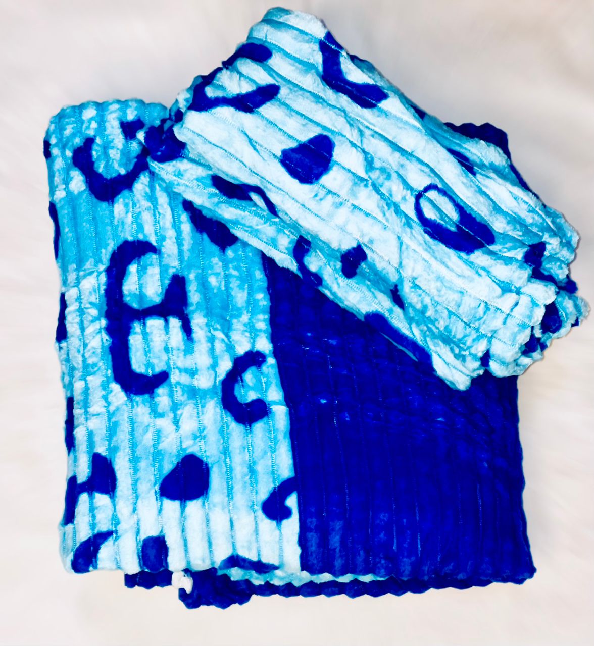 Drap en Velours 3 pièces (2 taies d'oreillers + 1 drap) - Bleu