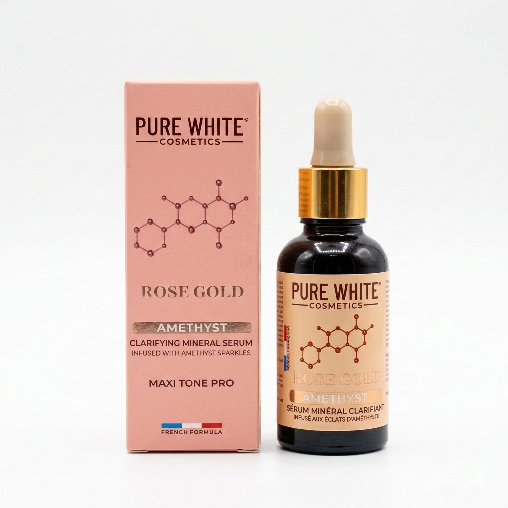 Rose Gold Amethyst Sérum Minéral Clarifiant de Pure White Cosmetics