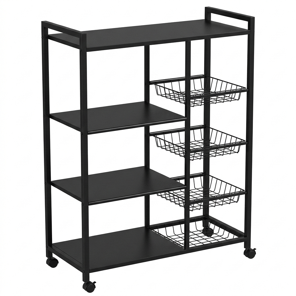 Étagère de Rangement Cuisine - Noir