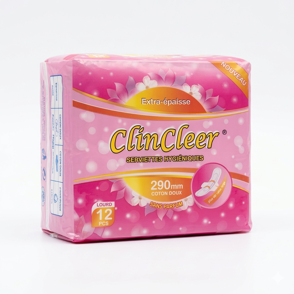 Serviettes Hygiéniques ClinCleer Extra-épaisses pour les Flux Lourds
