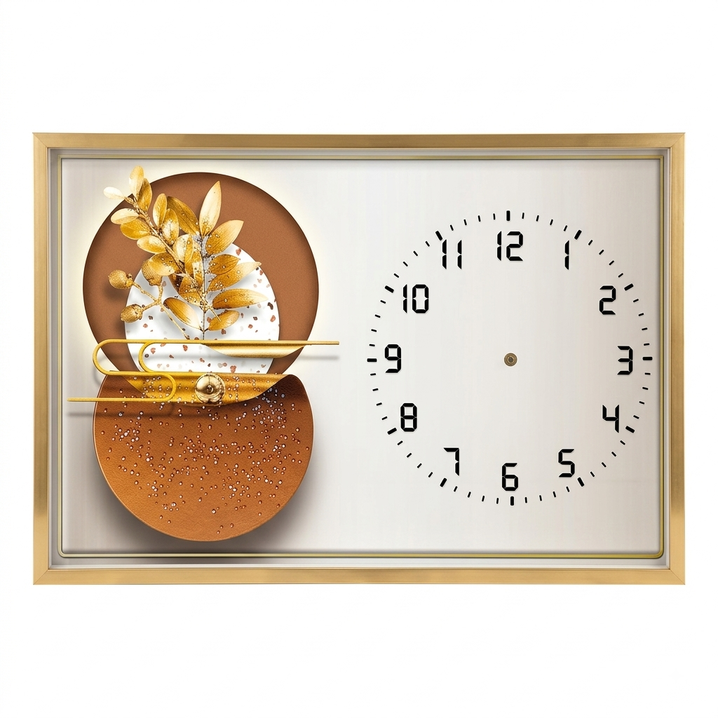 Cadre Horloge murale avec lampe 90/60