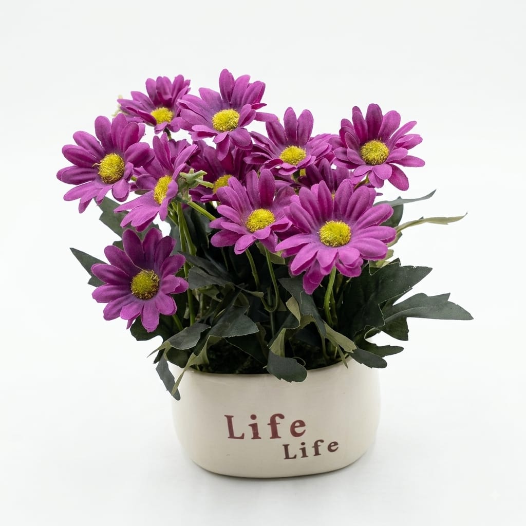 Plante marguerites artificielles aux teintes violettes 