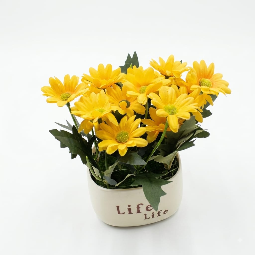 Plante marguerites  jaunes artificielles 