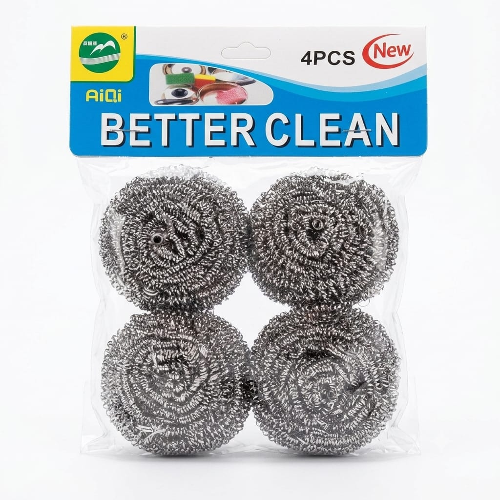 Lot de 4 récurants en inox AiQi Better Clean 