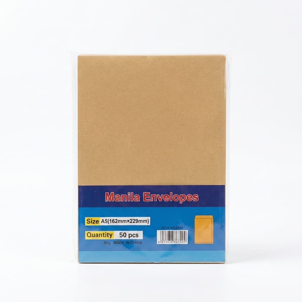 Lot de 50 enveloppes Manila au format A5 (162 × 229 mm)