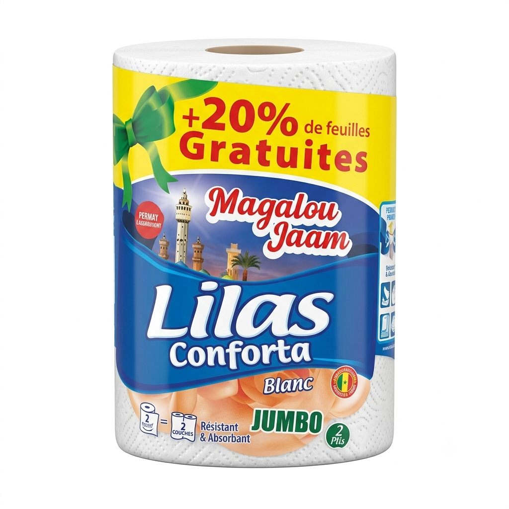 Essuie-tout Lilas Conforta Jumbo Blanc