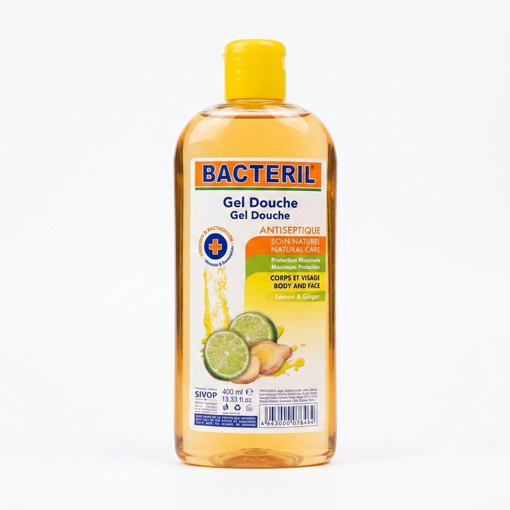 Gel Douche Antiseptique Bacteril Citron & Gingembre