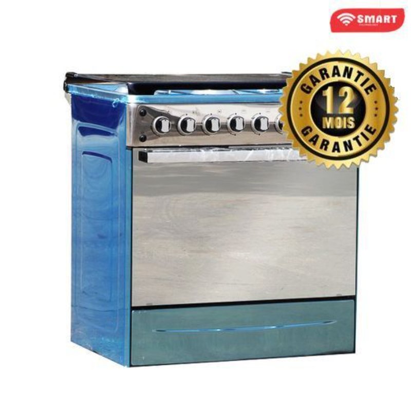 SMART TECHNOLOGY Cuisinière à Gaz 5 feux - Four haut & bas - Rôtisseur - Allumage électrique - 80x60Cm -STC-8060C-Garantie 1an