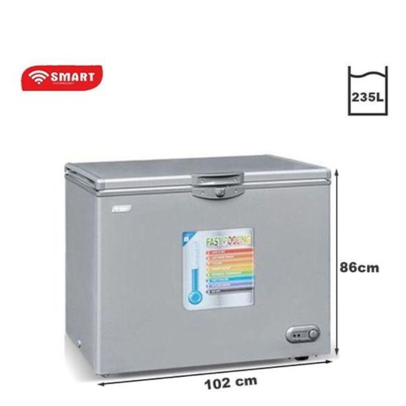 SMART TECHNOLOGY Congélateur Horizontal - 235 L - Gris - 12 Mois De Garantie